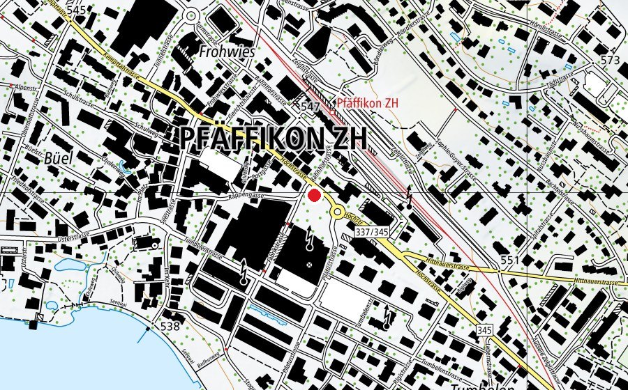 Map showing the location of Lindenbaum Chinderhuus Pfäffikon (Childcare)