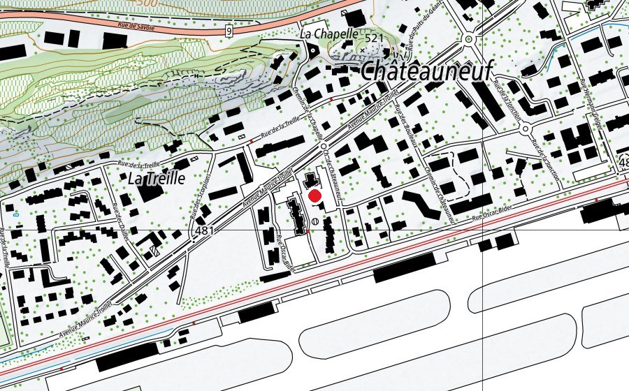 Carte indiquant l’emplacement de Milou (Crèche)