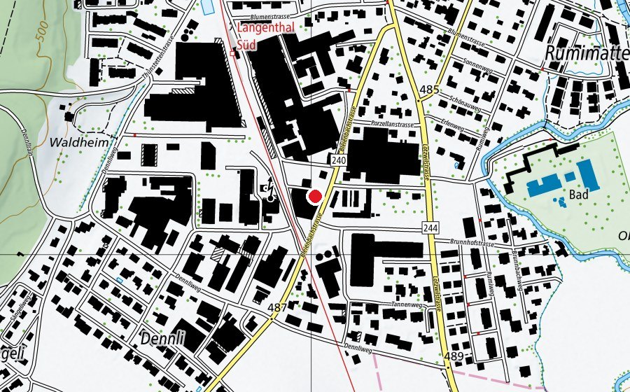 Map showing the location of MiniKita Langenthal Süd (Childcare)