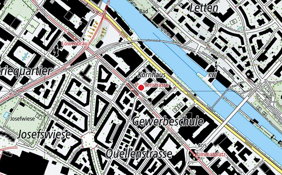 Map showing the location of Mittag-/Abendhort Limmat (Childcare)