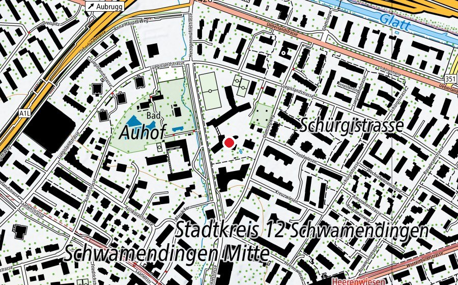 Carte indiquant l’emplacement de Mittaghort Herzli-Träff (Crèche)