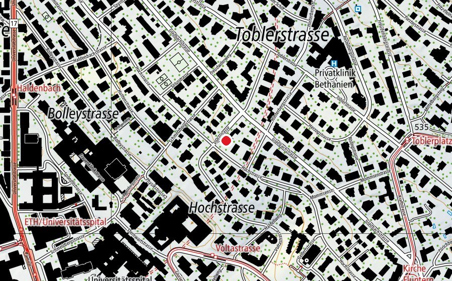 Carte indiquant l’emplacement de Mittaghort Lokal (Crèche)