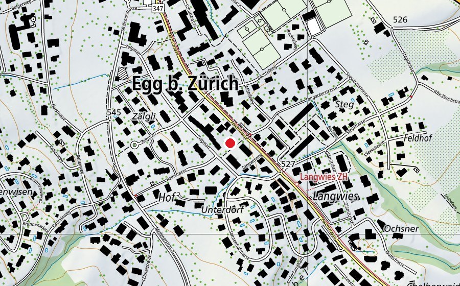 Mappa con la posizione di pop e poppa schneggehüsli (Asilo nido)