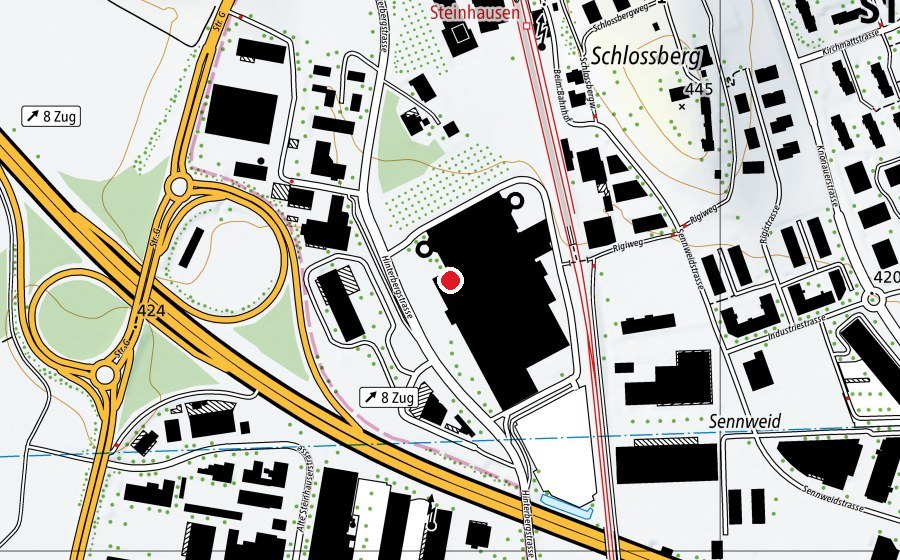 Carte indiquant l’emplacement de Purzelbaum (Crèche)
