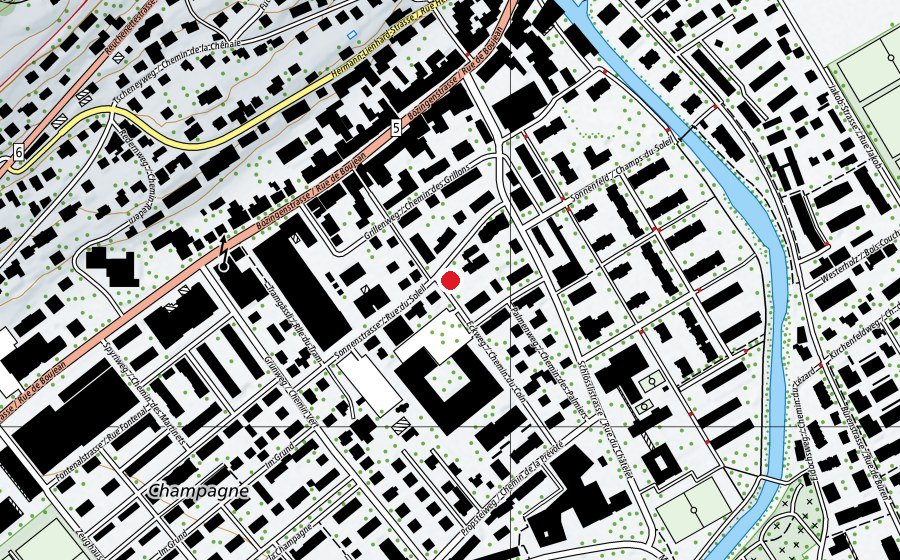 Carte indiquant l’emplacement de Soleil (Crèche)
