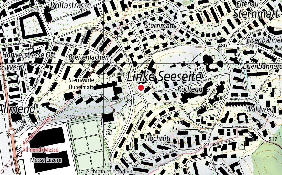 Carte indiquant l’emplacement de Spatze Näschtli (Crèche)