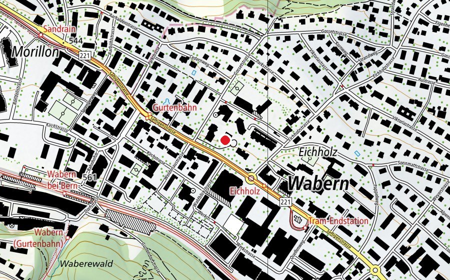 Map showing the location of Spielgruppe Chalet Bernau (Childcare)