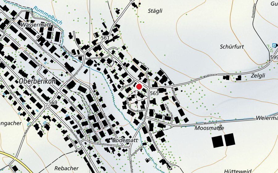 Map showing the location of Spielgruppe Chline Raab (Childcare)