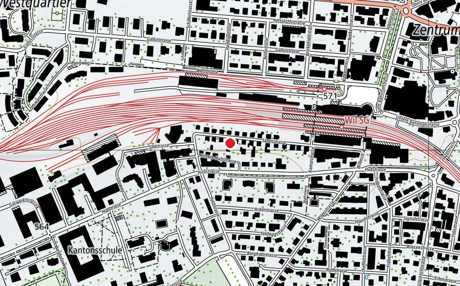 Map showing the location of Spielgruppe Hofzwergli (Childcare)