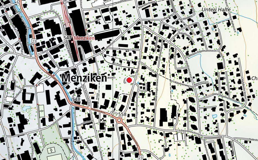 Map showing the location of Spielgruppe Malhüsli (Childcare)