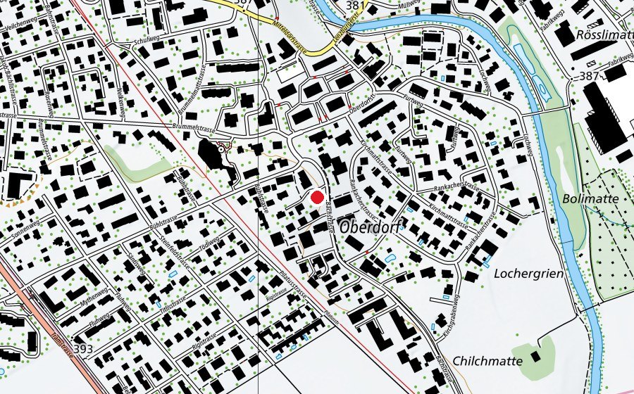 Carte indiquant l’emplacement de Spielgruppe Spielhüüsli (Crèche)