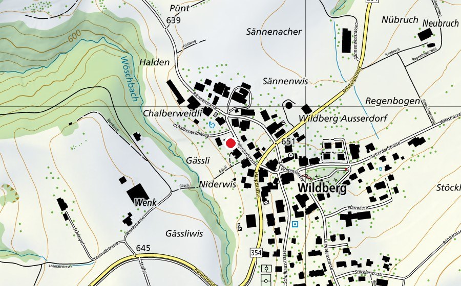 Map showing the location of Spielgruppenverein Wildberg (Childcare)