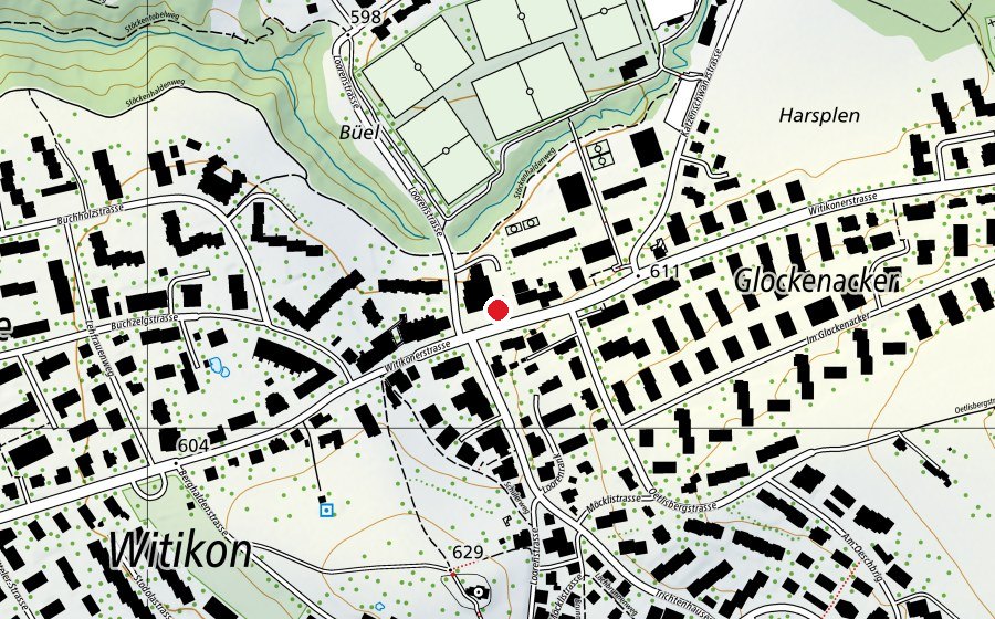 Map showing the location of Spielhuus Elefant (Childcare)
