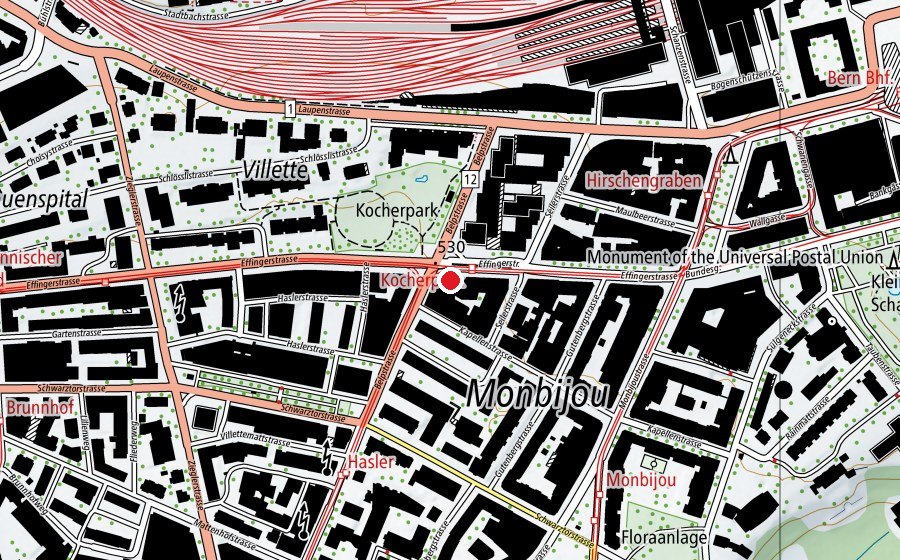 Carte indiquant l’emplacement de Strampolino (Crèche)