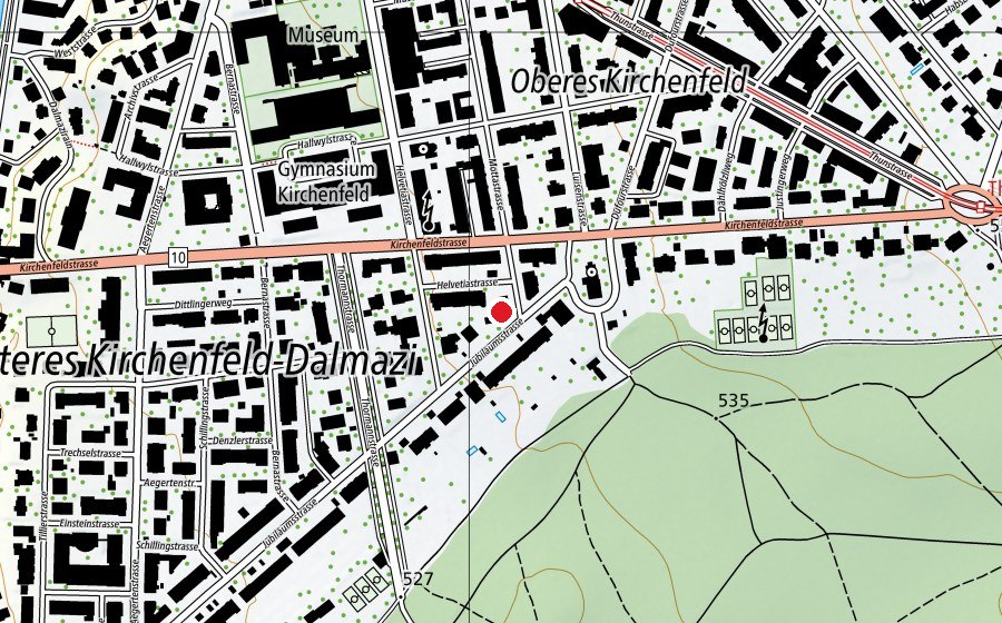 Map showing the location of Tagesschule Mottastrasse (Childcare)