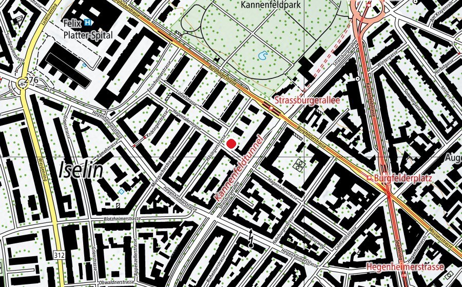 Map showing the location of Tagesstruktur Hagenthalerstrasse (Childcare)