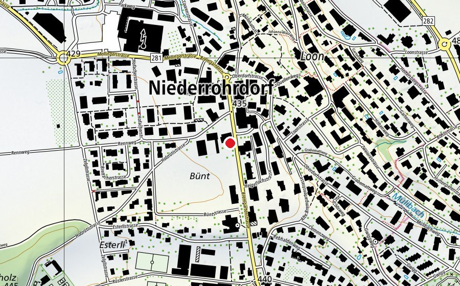 Karte mit dem Standort von Tagesstrukturen Niederrohrdorf (Kindertagesstätte)