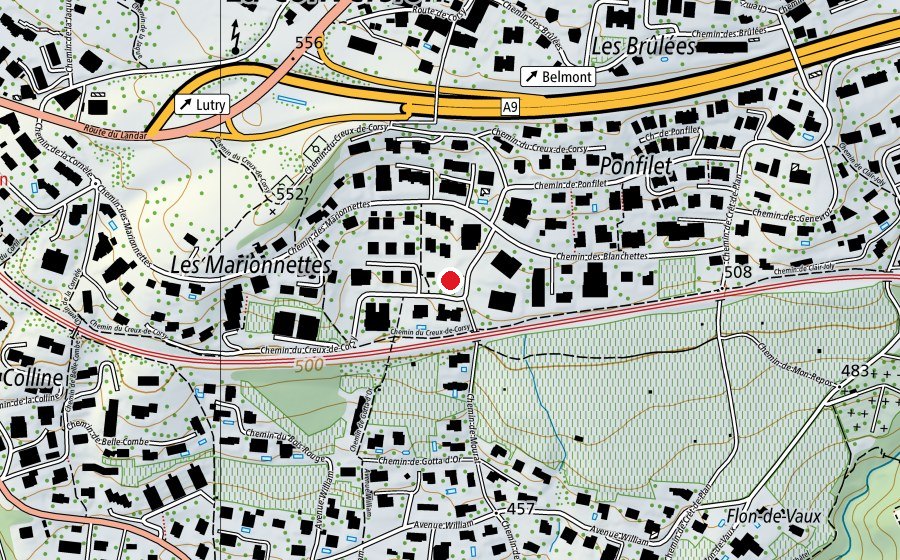 Map showing the location of UAPE des Marionnettes (Childcare)