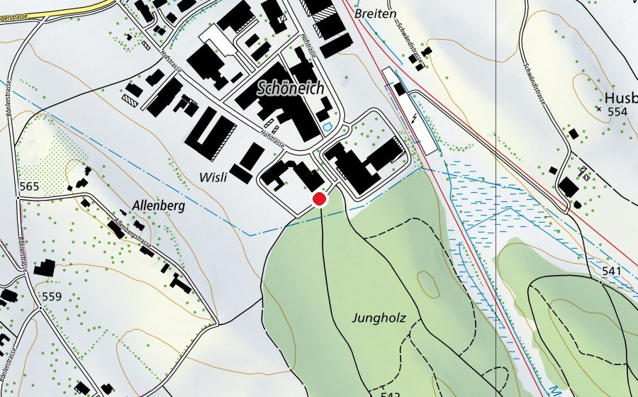 Carte indiquant l’emplacement de Waldspielgruppe Ambitgzi Treffpunkt (Crèche)
