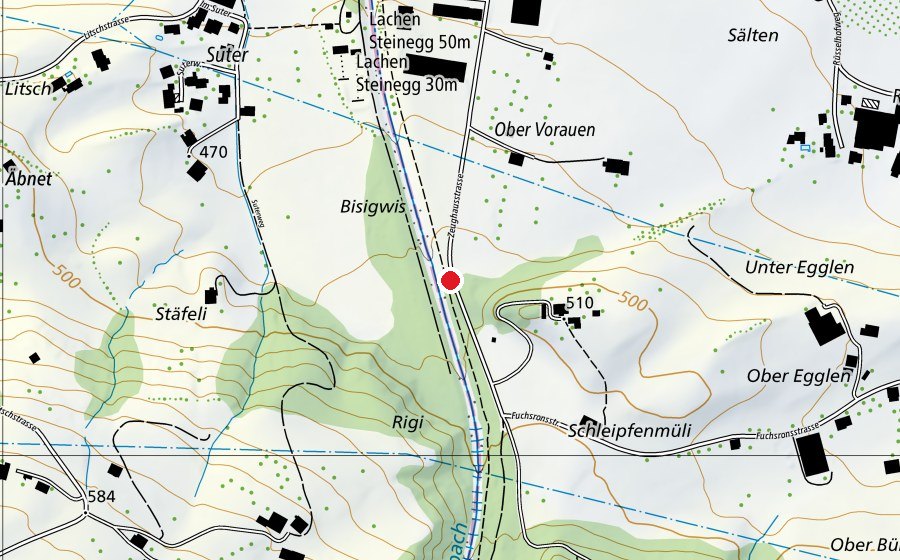 Map showing the location of Waldspielgruppe Flügepilz (Childcare)