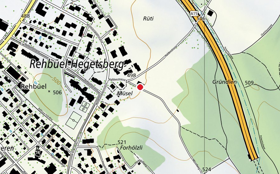 Karte mit dem Standort von Waldspielgruppe Huetlizwerg Uster (Kindertagesstätte)