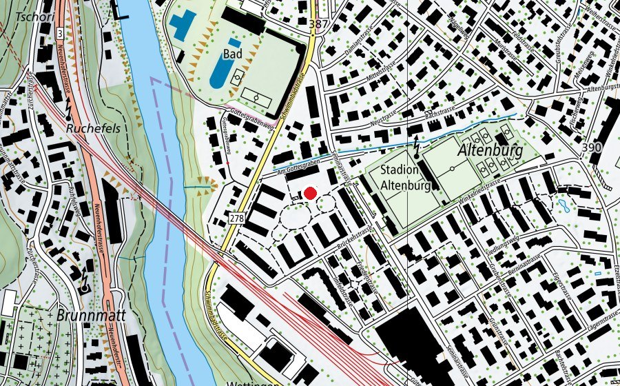 Mappa con la posizione di Wichtelburg Wettingen (Asilo nido)