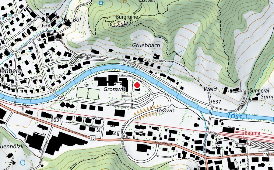 Carte indiquant l’emplacement de Wunderchnöiel (Crèche)
