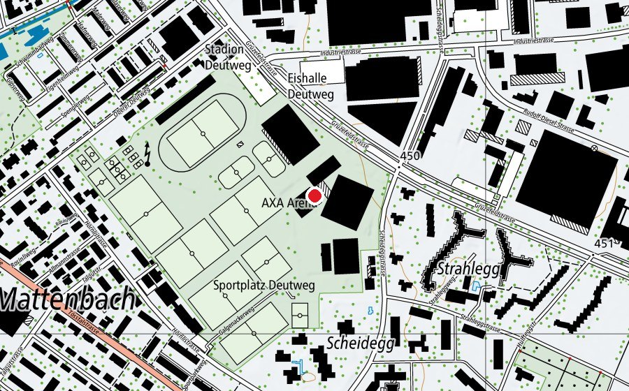 Map showing the location of Academia Bilingual School Winterthur (School)