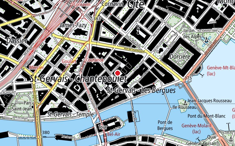 Map showing the location of Accueil de l'Enseignement Secondaire II (School)