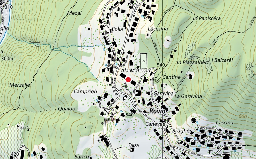 Karte mit dem Standort von Ala Materna (Schule)