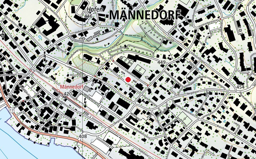 Mappa con la posizione di altes Sekundarschulhaus (Scuola)
