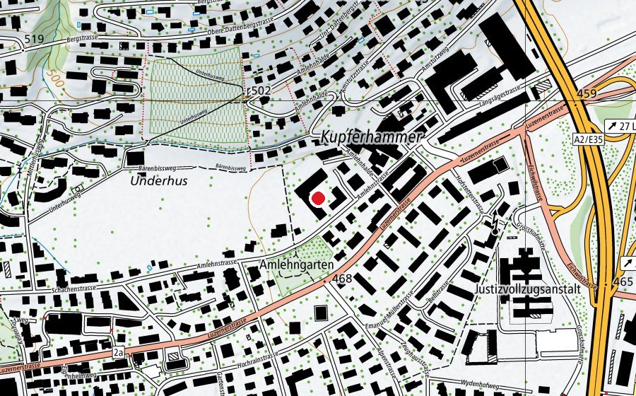 Map showing the location of Amlehn (School)
