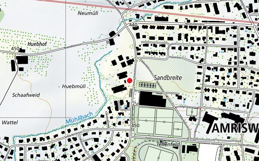 Map showing the location of Amriswil (School)