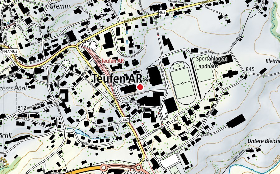 Mappa con la posizione di Appenzellerland Sport AG (Scuola)