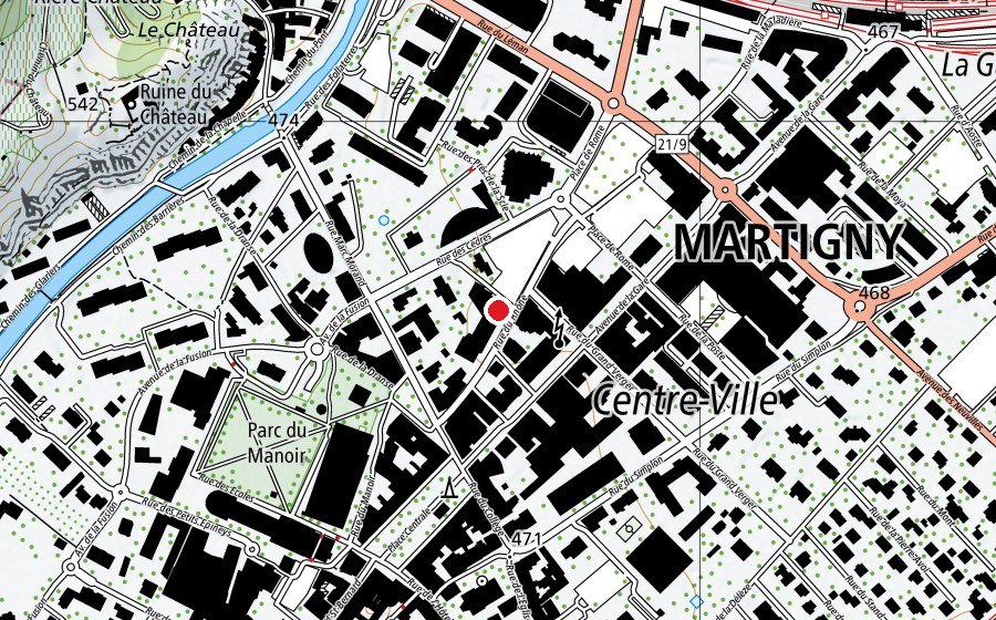 Map showing the location of Art T Danse (School)