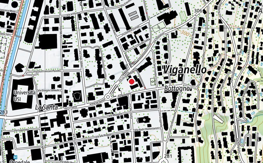 Mappa con la posizione di asilo Viganello (Scuola)