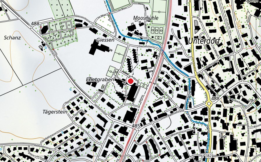 Carte indiquant l’emplacement de Aula (École)