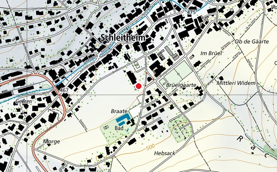 Map showing the location of Aula (School)