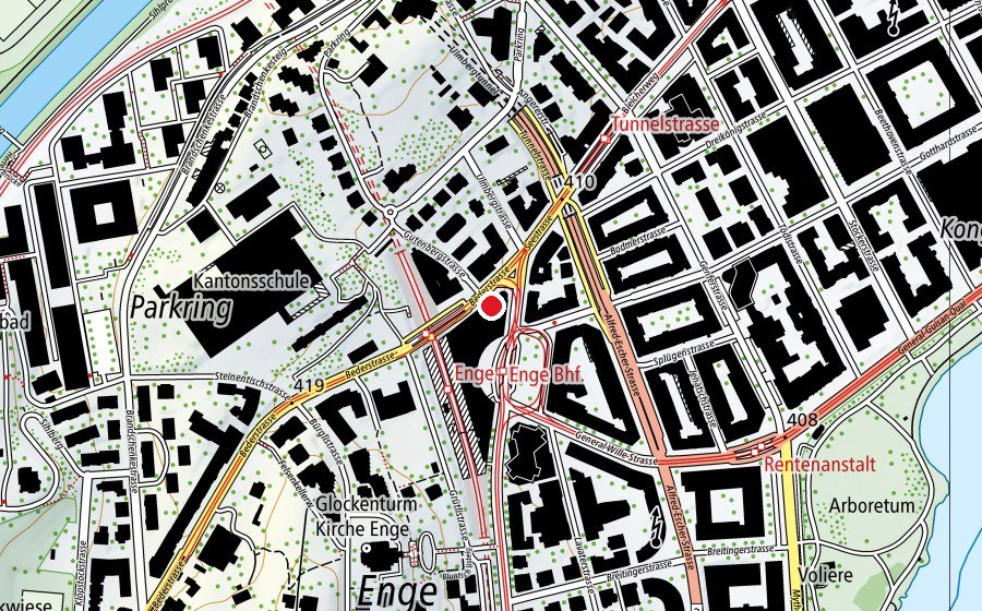 Carte indiquant l’emplacement de Aurum Schule Zürich (École)