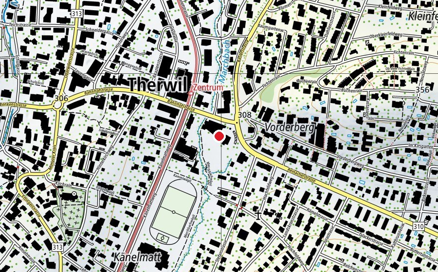 Carte indiquant l’emplacement de Bahnhofschulhaus (École)
