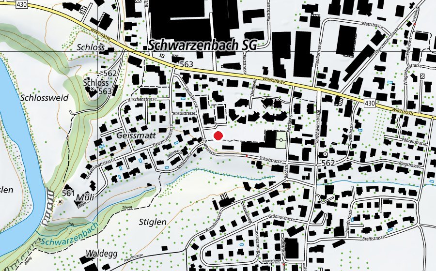 Map showing the location of Basishus (School)