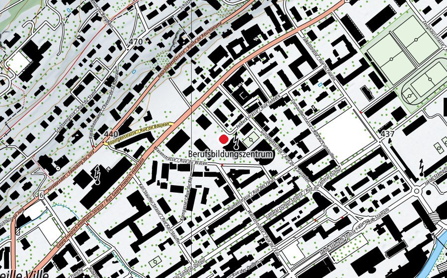 Mappa con la posizione di BBZ Biel (Scuola)
