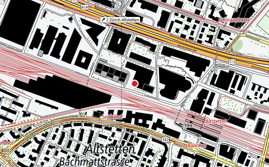 Carte indiquant l’emplacement de Benedict-Schule Zürich (École)