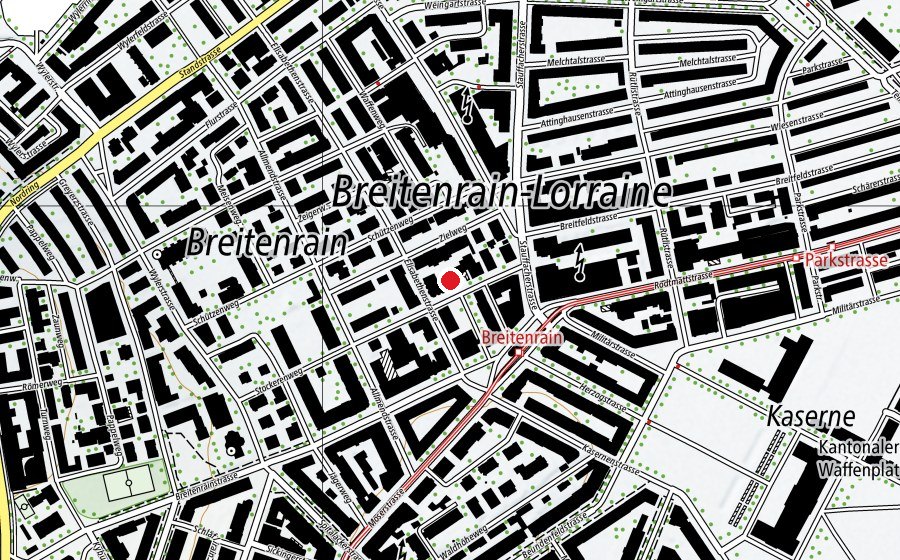 Map showing the location of Berner Sozialjahr JUVESO (School)