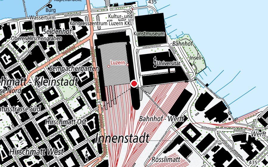 Map showing the location of Berufsbildungszentrum Bau und Gewerbe (School)