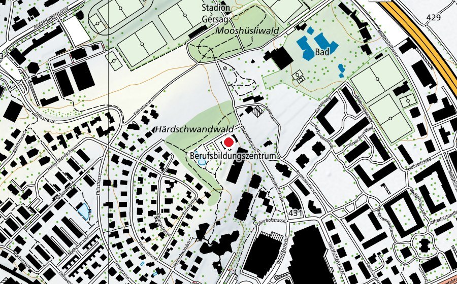 Carte indiquant l’emplacement de Berufsbildungszentrum (École)