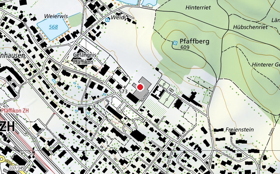 Map showing the location of Berufsbildungszentrum Gärtner (School)