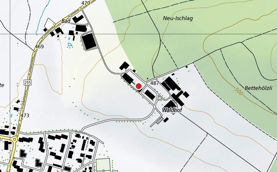 Map showing the location of Berufsfachschule Langenthal (School)