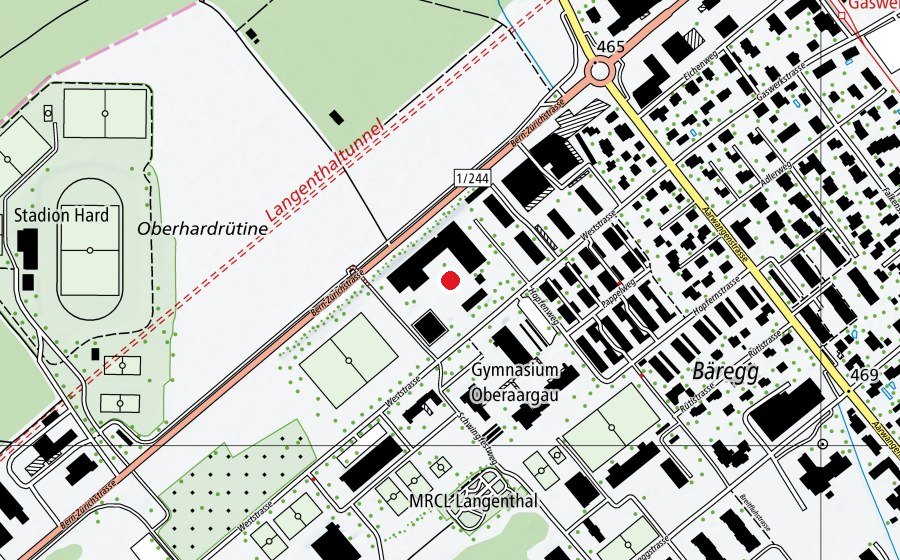Carte indiquant l’emplacement de Berufsfachschule Langenthal (École)
