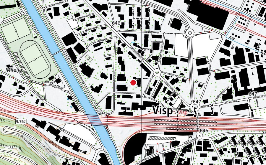 Mappa con la posizione di Berufsfachschule Oberwallis (Scuola)